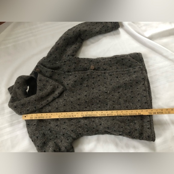 Vtg Wrap Style Fleece Lined Wool Sweater - Picture 11 of 11